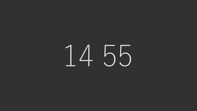 animation 15 min count down timer, fifteen minutes counter on black background, hd digital timer 