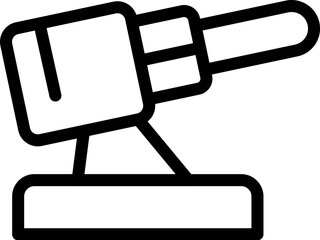 Black and white outline icon of a classic microphone, suitable for web and print