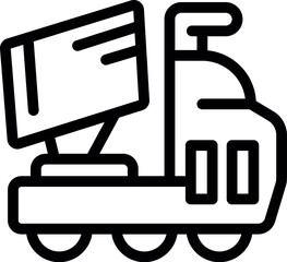 Black and white icon of a moped or scooter designed for package delivery