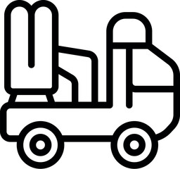 Simplistic line art design of a forklift, suitable for various industrial themes