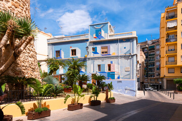 Historic old town of calpe with picturesque house and plants, Costa Blanca, Spain