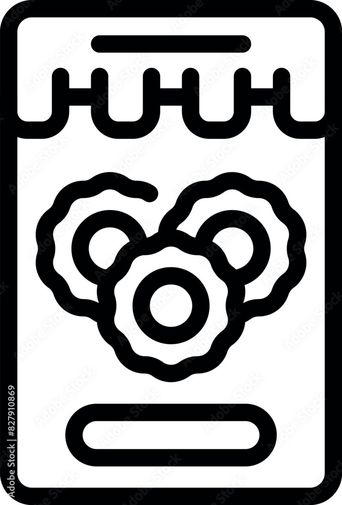 Poster black outline vector icon representing a mobile calendar with a reminder alarm