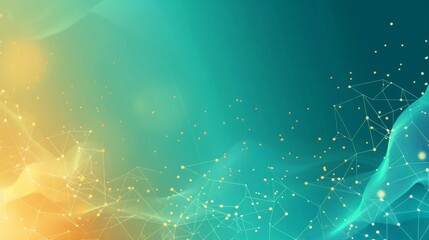 Simple and modern design with teal, vermillion, and yellow accents. Digital particles add a subtle decorative touch. Ideal for scientific conference posters.