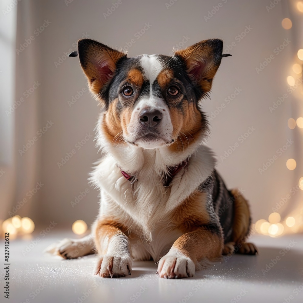 Wall mural dog with a toy