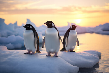 Obraz premium Penguin at outdoors in wildlife. Animal