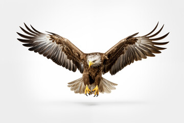Eagle over isolated white background. Animal