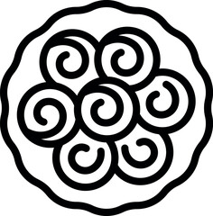 Stylized black and white abstract swirl flower design illustration with a modern. Creative. And natureinspired botanical pattern. Perfect for decorative artwork. Minimalist backgrounds. Logos