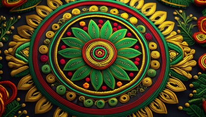 Traditional Balochi Patterns in Bright Colorful Embroidery