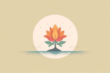 Illustration of lotus flowers for Vesak Day Greeting card , Vesak Day Background Wallpaper	
