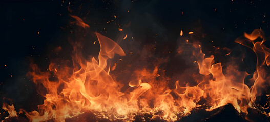 Obraz premium vertical shot of beautiful burning flames at night. vertical shot of beautiful burning flames at night-