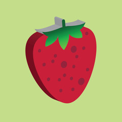 3D Strawberry Icon