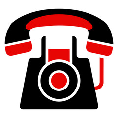 red retro telephone icon