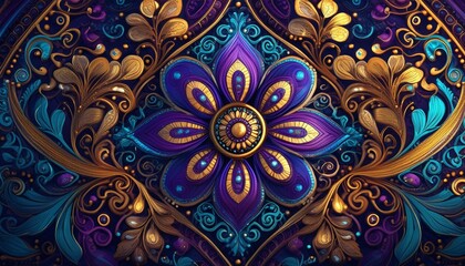 Balochi Embroidery with Paisleys Flowers and