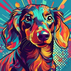 Dachshund in pop art style