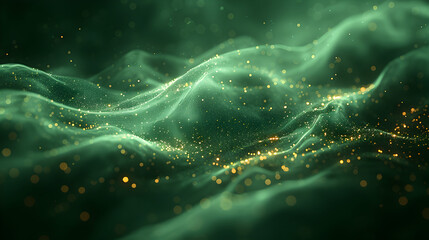 Green and Blue Luminous Neon Light Waves: A Vibrant Display of Dynamic Energy and Motion, Featuring Radiant Colors, Futuristic Design, and Intricate Patterns