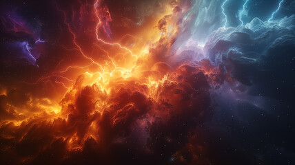 Obraz premium Space Inferno: Galactic Explosion