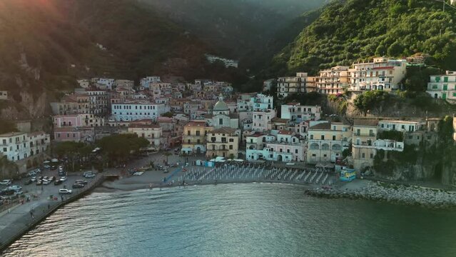 Hyperlapse, Timelapse Aerial view of Cetara.
Amalfi Coast, Salerno Campania
