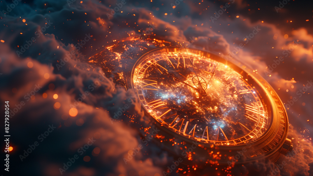 Aufkleber fiery exploding planet in space