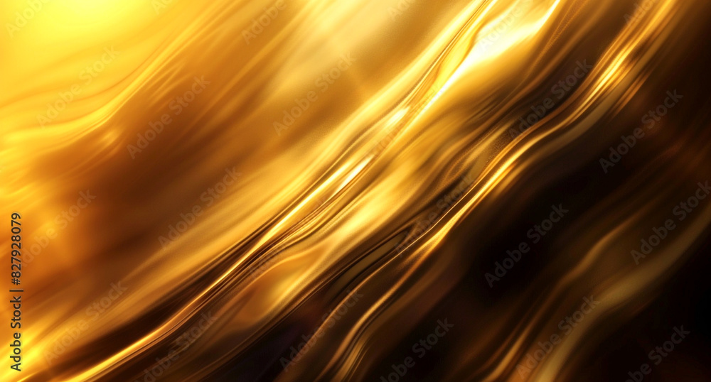 Poster abstract golden waves with a blurred texture create a bright and energetic background design