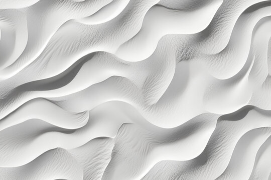 seamless white sandy beach or desert sand dunes texture overlay boho chic western theme summer vacation repeat pattern background grayscale displacement bump or height map 3d rendering

