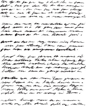 Handwritten essay or diary entry, journal entry, messy, scrawled out manuscript, authentically written by hand, with completely illegible, gibberish words and phrasing. Completely unreadable