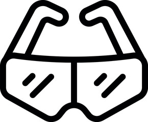 Simplistic line drawing of sunglasses, great for icons or minimalist designs