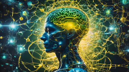 Intricate Neural Network: Stylized Representation of Human Head and Brain Activity