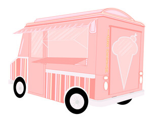 CARRO DE HELADOS AESTHETIC-ILUSTRACION GROOVY-RETRO-FERIA