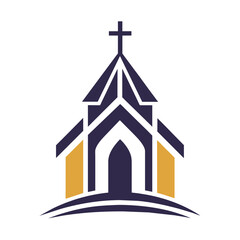 a minimalist church logo vector art illustration icon logo