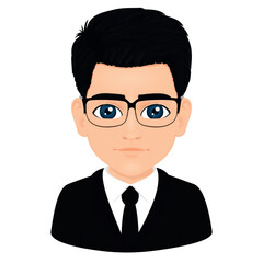 Portrait of blackhaired male student with glasses