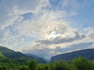 mountains and clouds