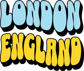 London England Groovy Text Vector