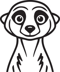 Meerkat Vector Line Art