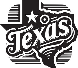 Texas Retro State Shape Vector