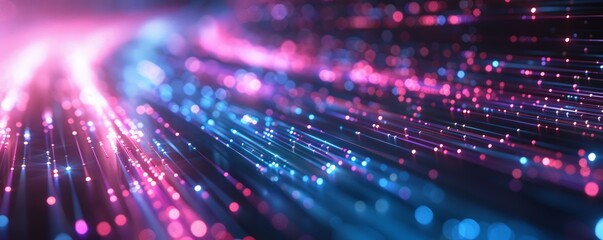 Fototapeta premium Technology abstract particle wave Background 