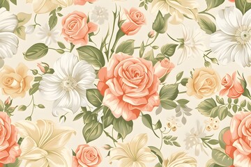 Backdrop of colorful roses