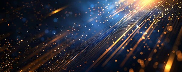 Obraz premium Technology abstract particle wave Background 