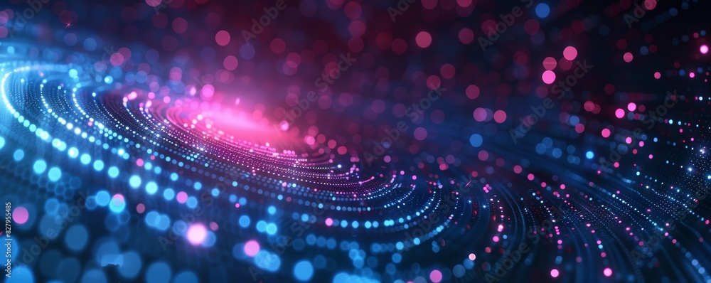 Wall mural technology abstract particle wave background