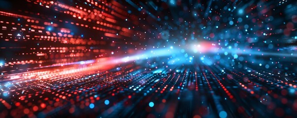 Obraz premium Technology abstract particle wave Background 