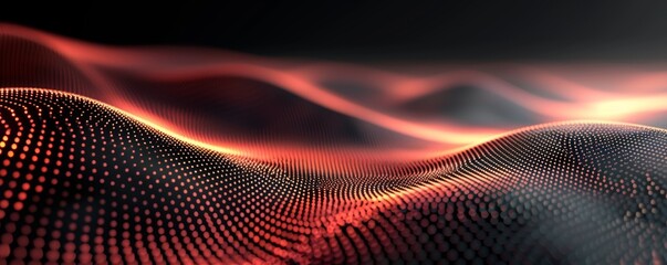 Fototapeta premium Technology abstract particle wave Background 