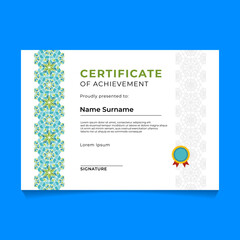 Arabic and Islamic Geometric Certificate Template Design