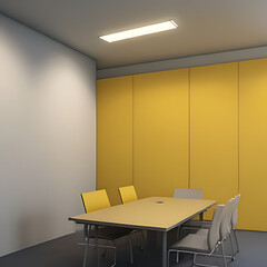 meeting room wall blank yellow office White