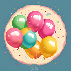 celebration background birthday party confetti festival balloons balloon gift vector holiday illustration fun decoration happy card helium box surprise d