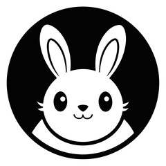 Rabbit Icon Vector: Circle Illustration for Versatile Use