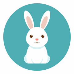 Rabbit Icon Vector: Circle Illustration for Versatile Use