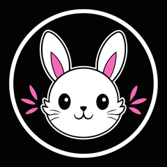 Rabbit Icon Vector: Circle Illustration for Versatile Use