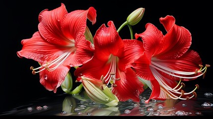 bouquet of red lilies