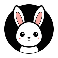 Rabbit Icon Vector: Circle Illustration for Versatile Use