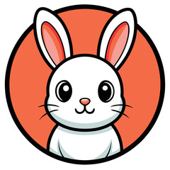 Rabbit Icon Vector: Circle Illustration for Versatile Use