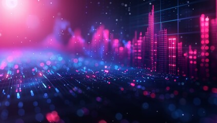 Obraz premium Technology abstract particle wave Background 